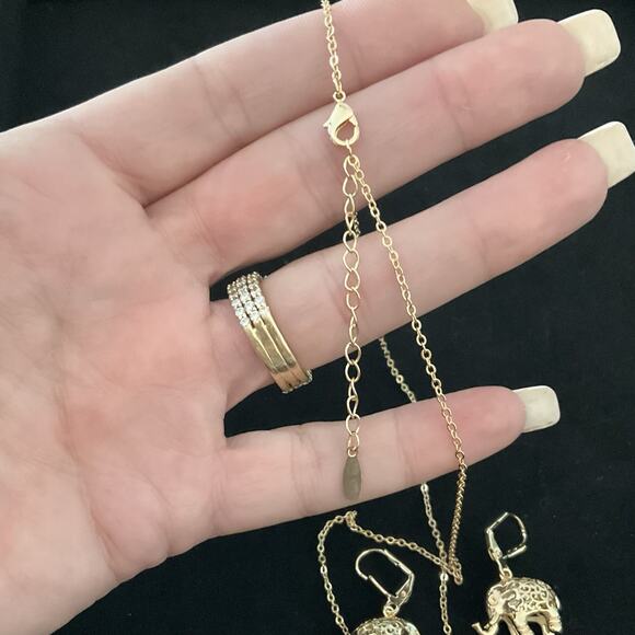 Beautiful Elephant Pendant Necklace & Earrings Set Brand New Item# 98 - Picture 9 of 10